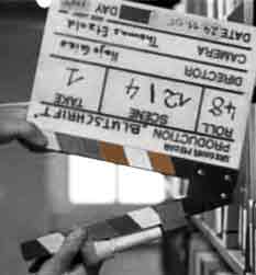Szenenklappe am Filmset